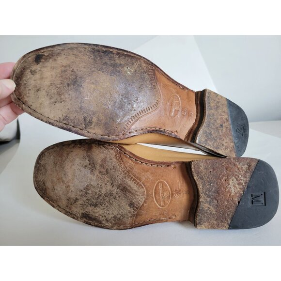 Bruno Magli Mens Leather Tan Tavulla Loafers size 8.5 Dress shoes Italy